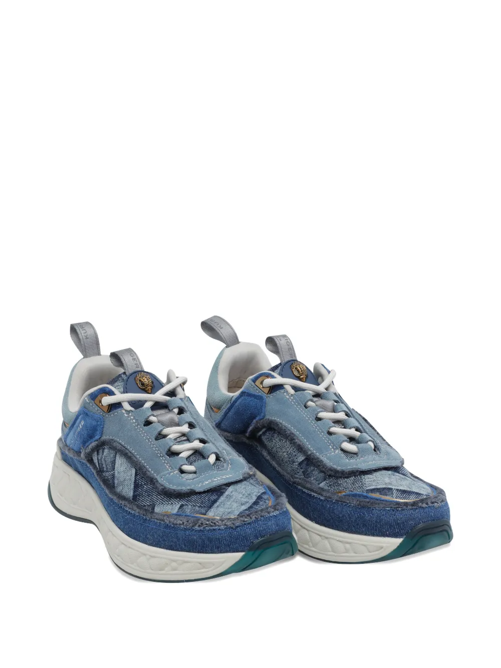 Kurt Geiger London Kensington panelled denim sneakers Blauw
