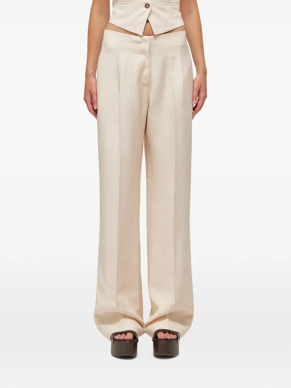Blugirl pleated wide-leg trousers - Nude