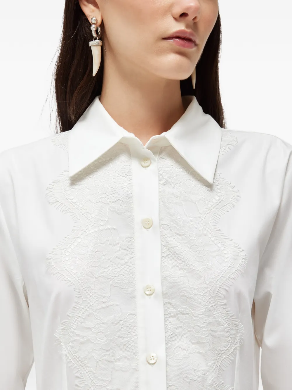 Blugirl Jurk met kanten vlakken Wit