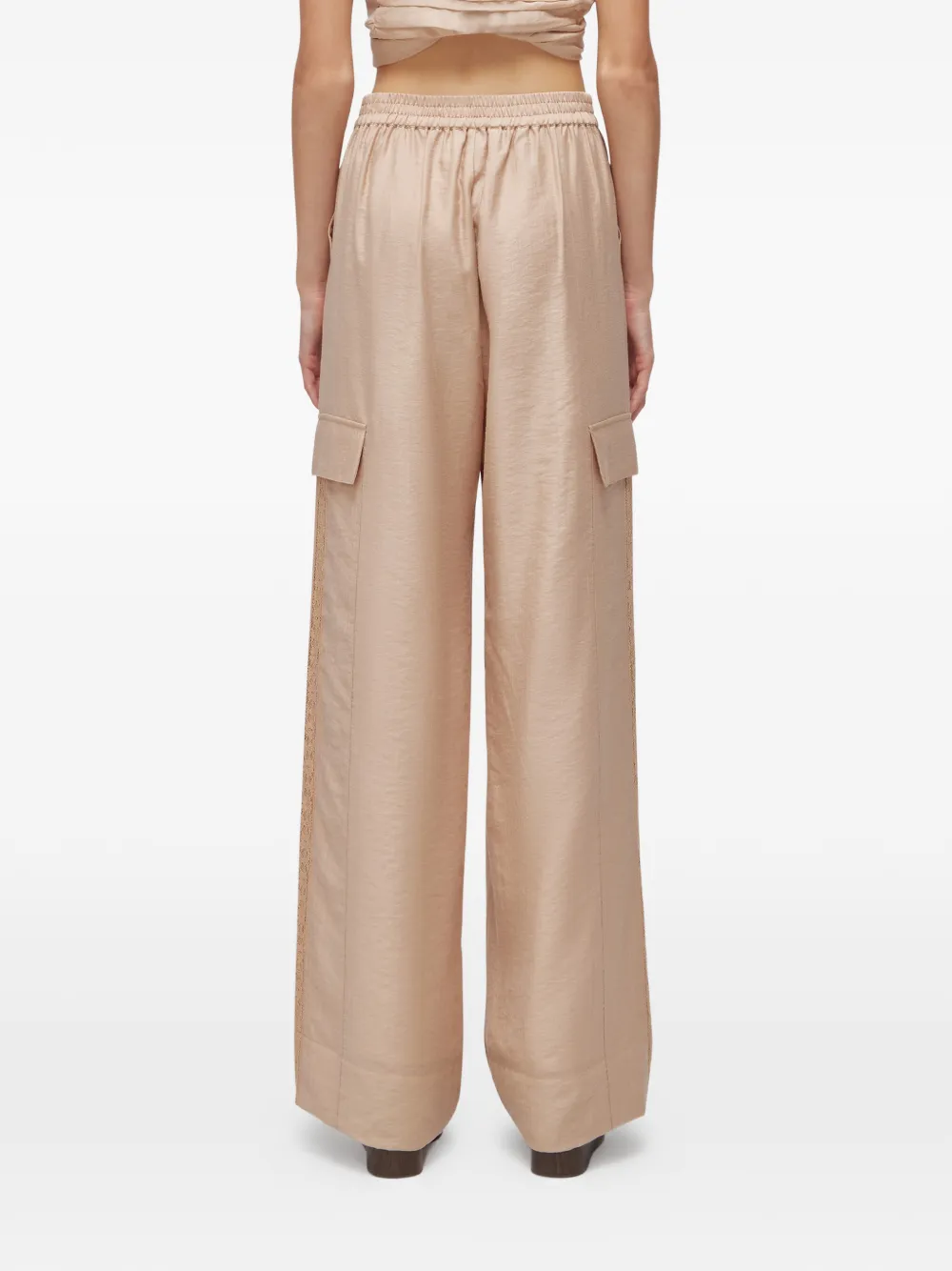 Blugirl Cargo broek met kanten afwerking Beige
