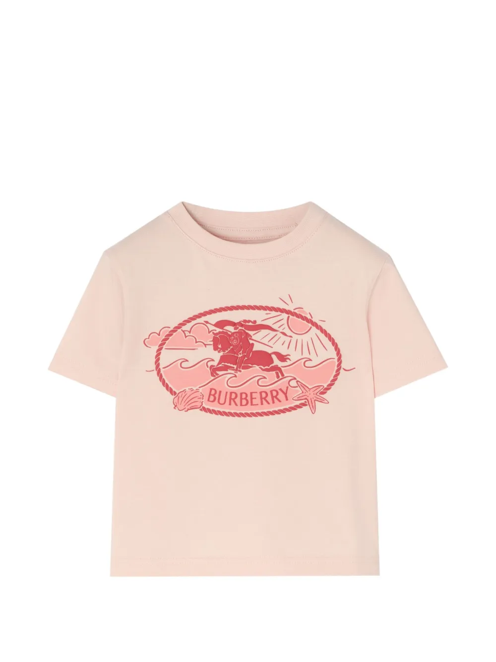 Burberry Kids T-shirt in cotone con stampa Knight - Rosa