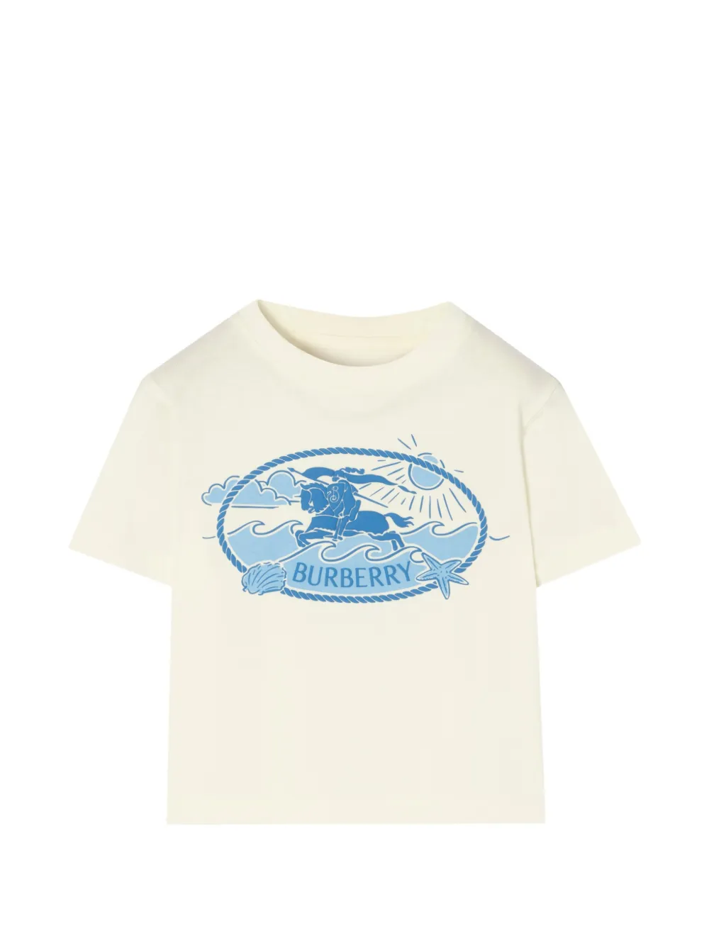 Burberry Kids T-shirt in cotone con stampa Knight - Toni neutri
