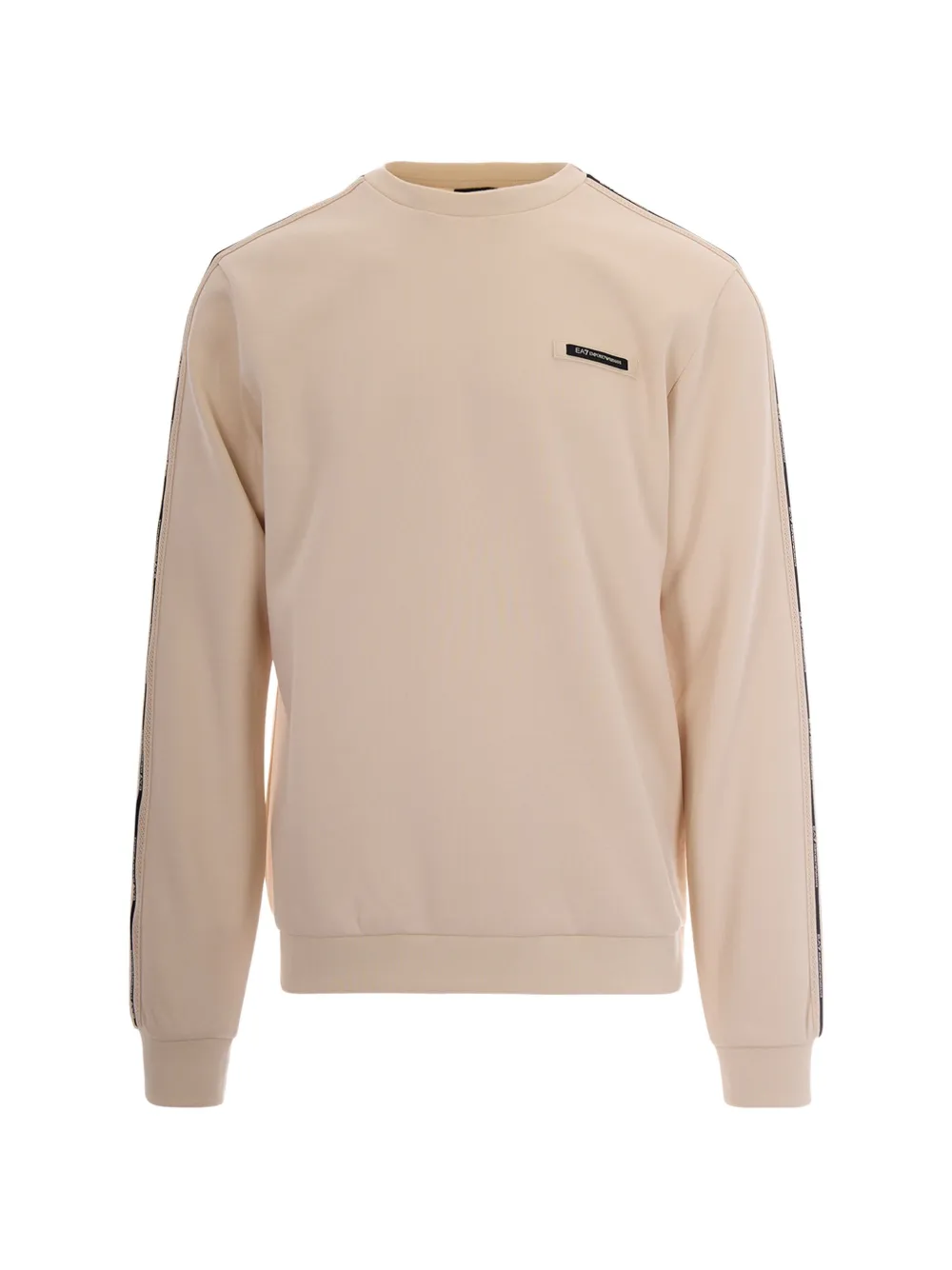 Ea7 Emporio Armani logo-patch sleeve-tape sweater - Nude