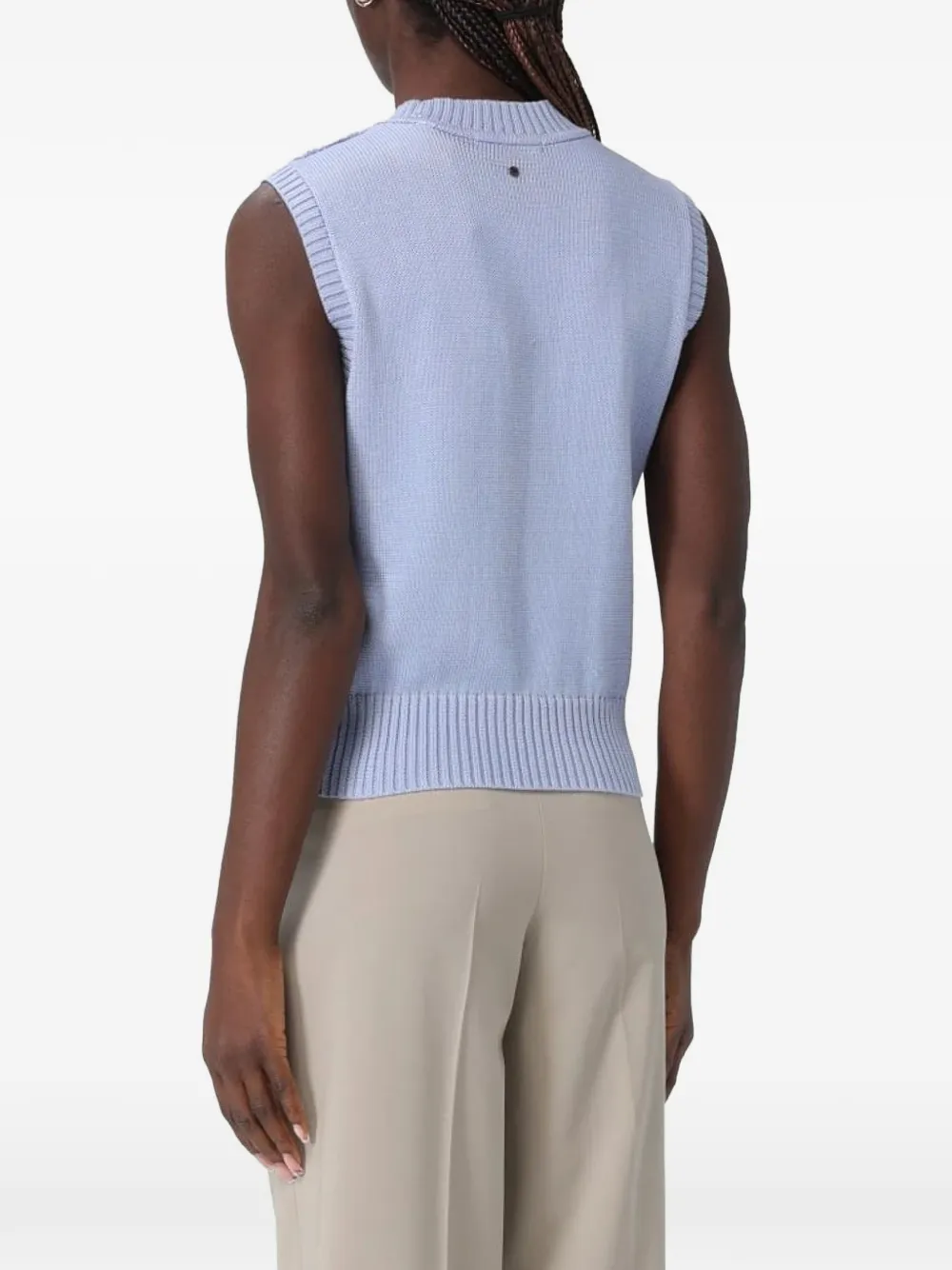 Armani Exchange Mouwloze top met mesh Blauw