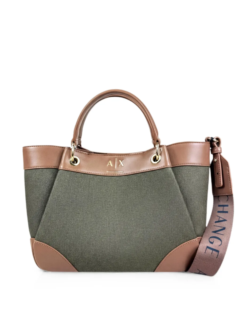 Armani Exchange logo-plaque tote bag - Verde