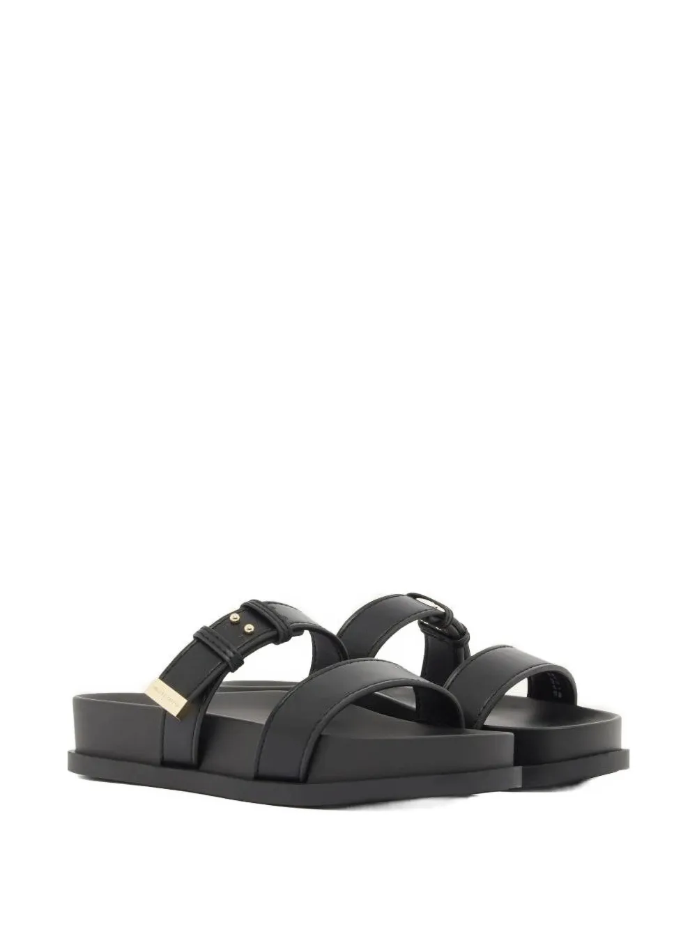 Armani Exchange two-strap buckled sandals Zwart