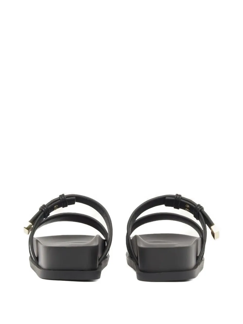 Armani Exchange two-strap buckled sandals Zwart