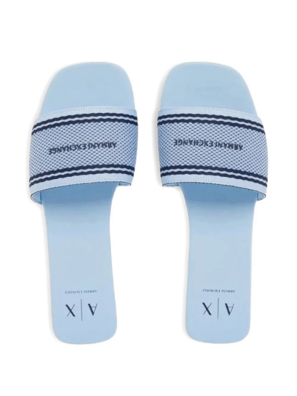 Armani Exchange jacquard flat sandals Blauw