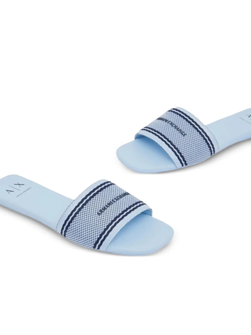 Armani Exchange jacquard flat sandals Blauw