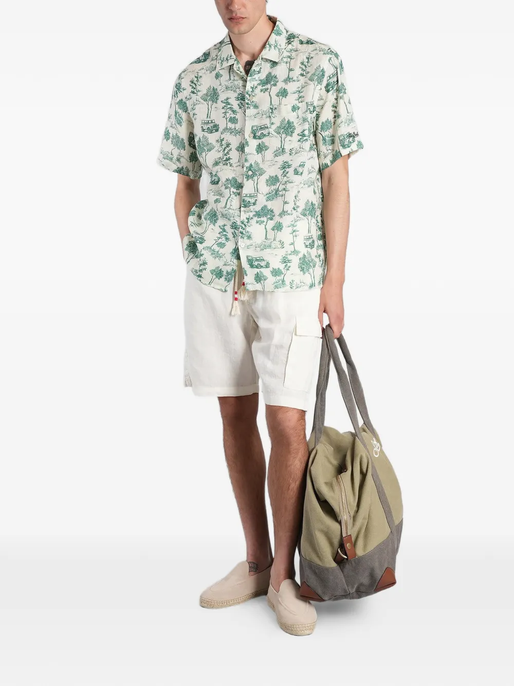 MC2 Saint Barth Overhemd met grafische print Beige