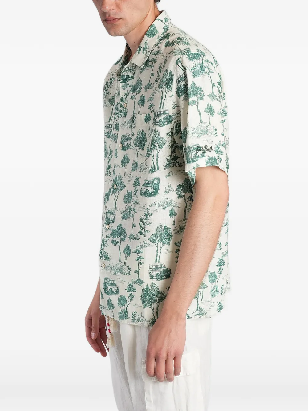 MC2 Saint Barth Overhemd met grafische print Beige