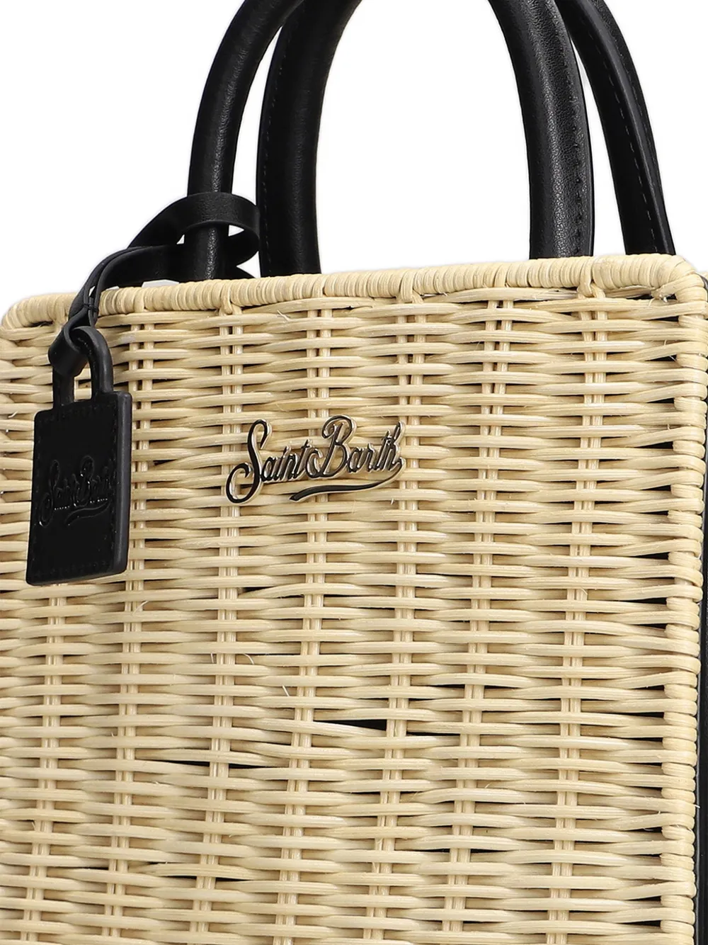 MC2 Saint Barth Schoudertas met logoplakkaat Beige