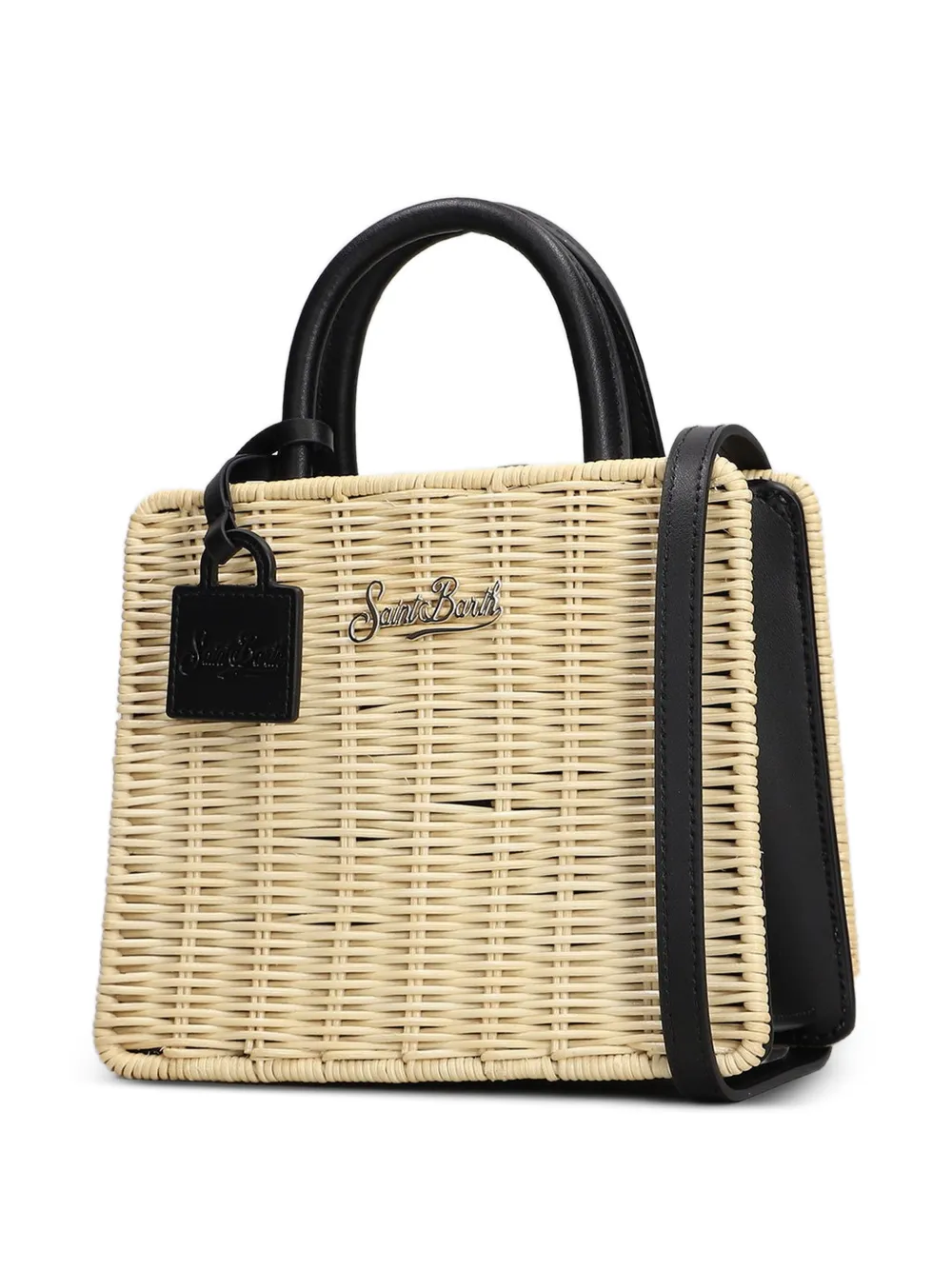 MC2 Saint Barth Schoudertas met logoplakkaat Beige