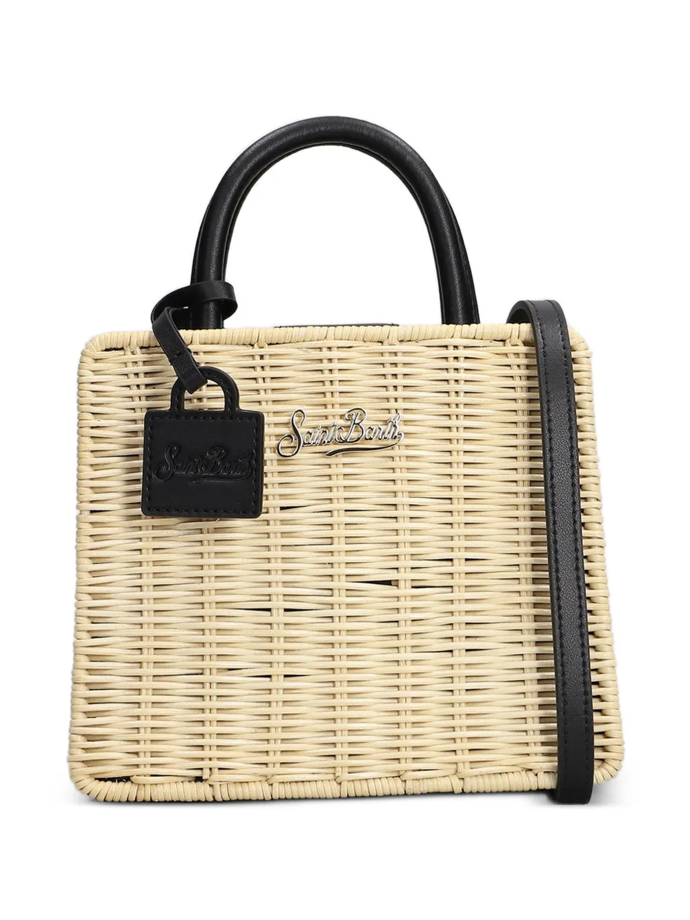 MC2 Saint Barth Schoudertas met logoplakkaat Beige