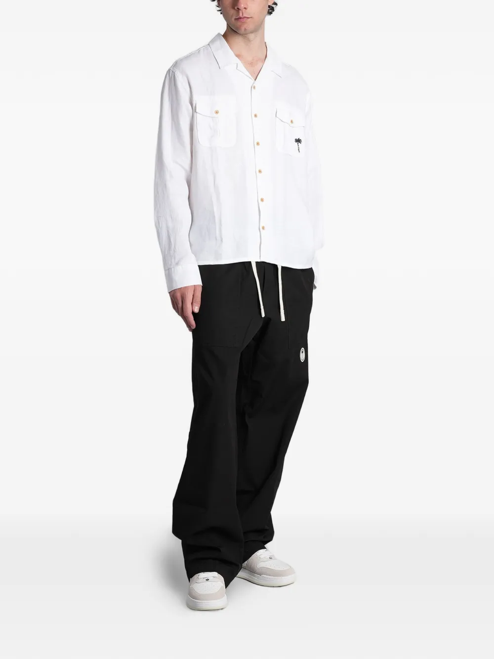 Palm Angels Broek met wijde pijpen Zwart