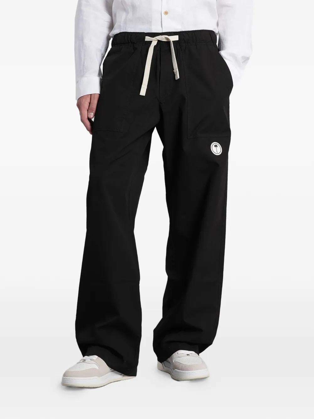 Palm Angels cotton wide-leg trousers - Schwarz