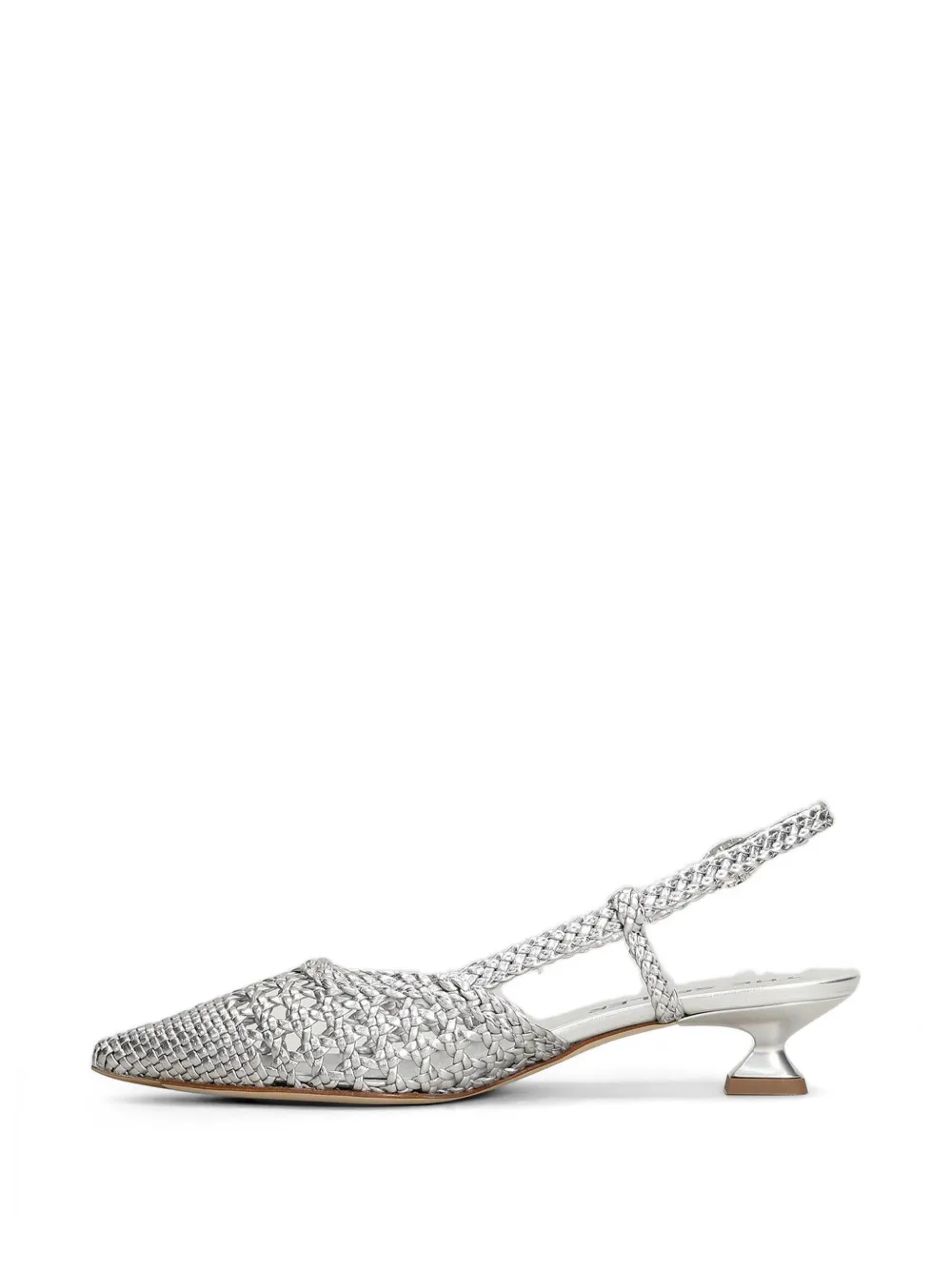 The Seller woven-leather slingback pumps Zilver