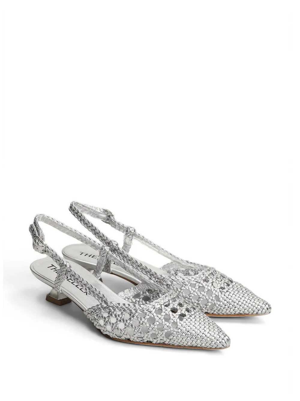 The Seller woven-leather slingback pumps Zilver