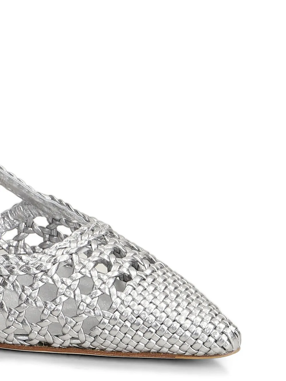 The Seller woven-leather slingback pumps Zilver