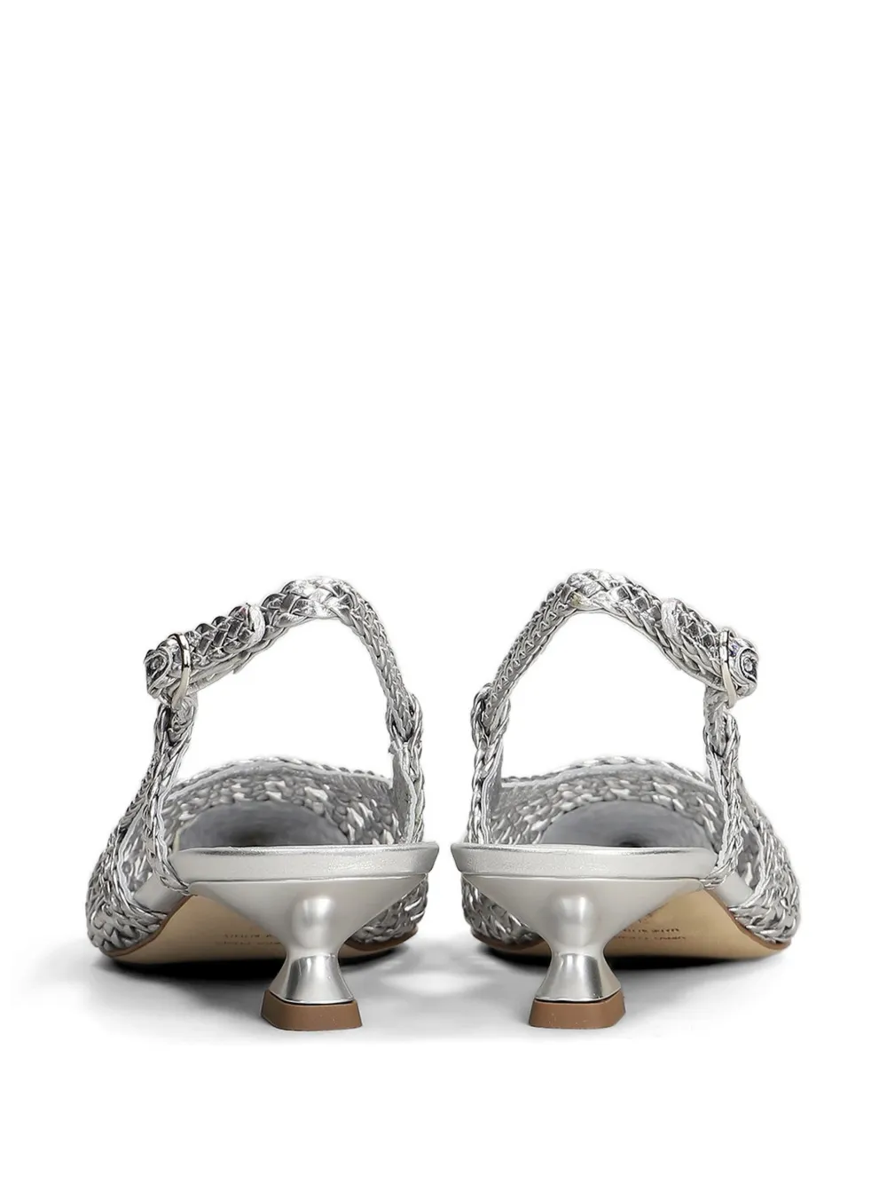 The Seller woven-leather slingback pumps Zilver