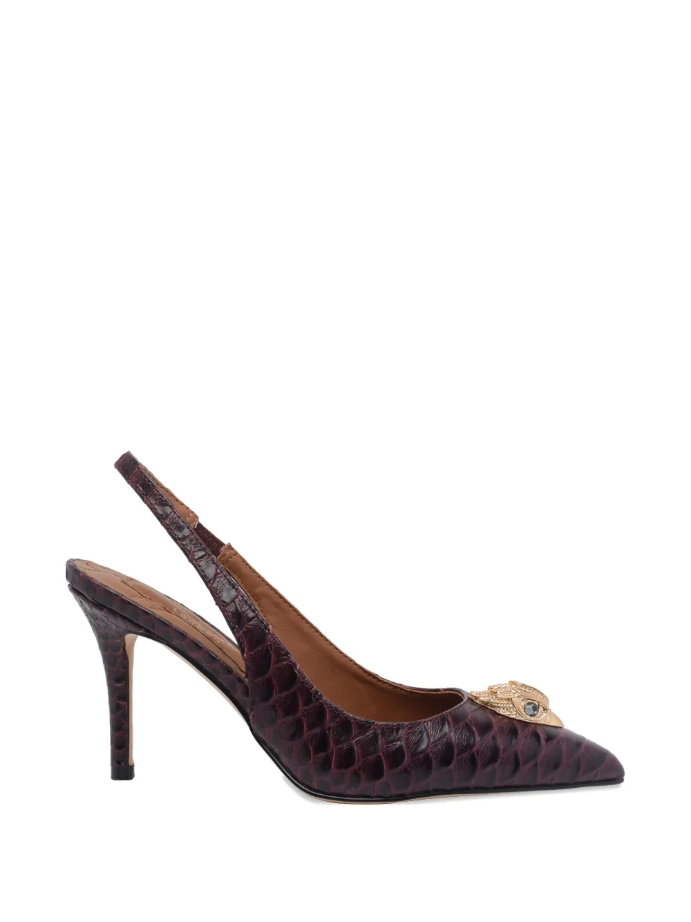 Kurt Geiger London Belgravia snake-print slingback pumps Rood