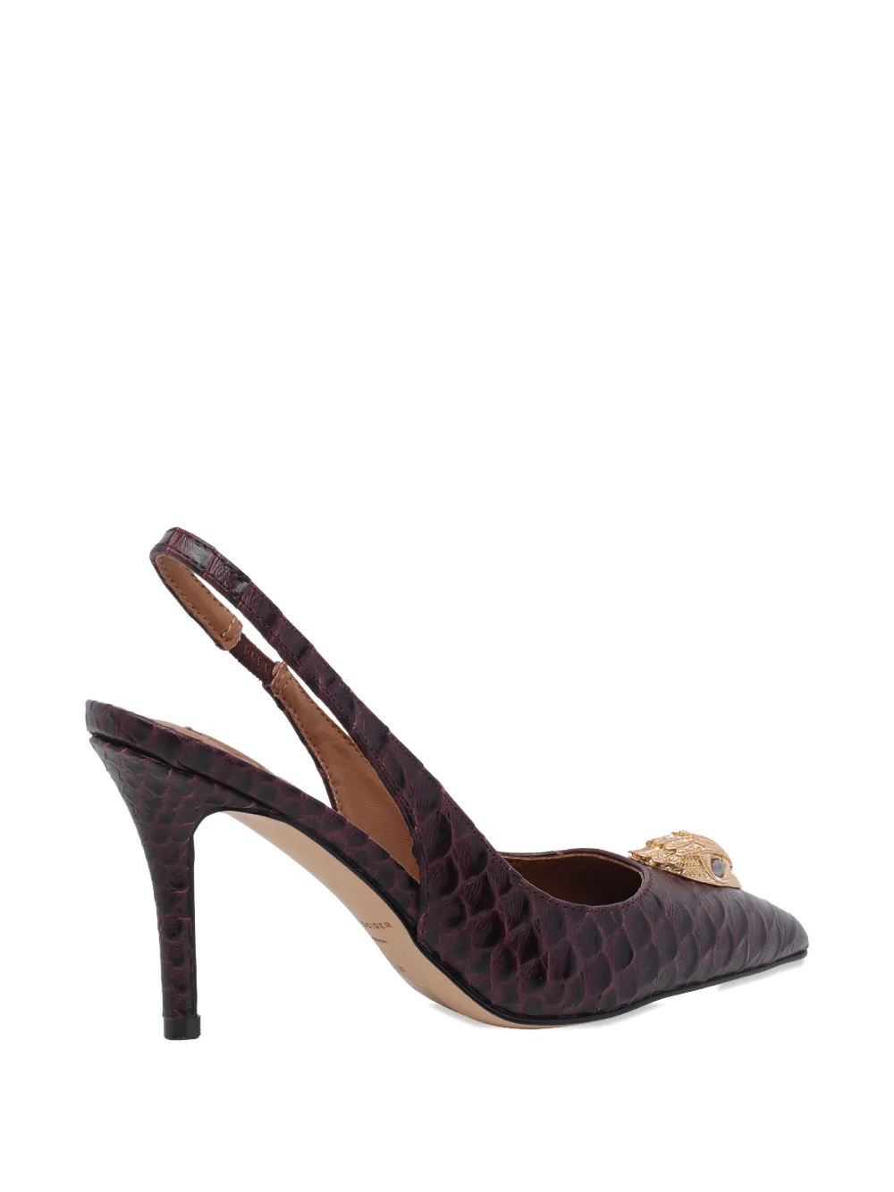 Kurt Geiger London Belgravia snake-print slingback pumps Rood