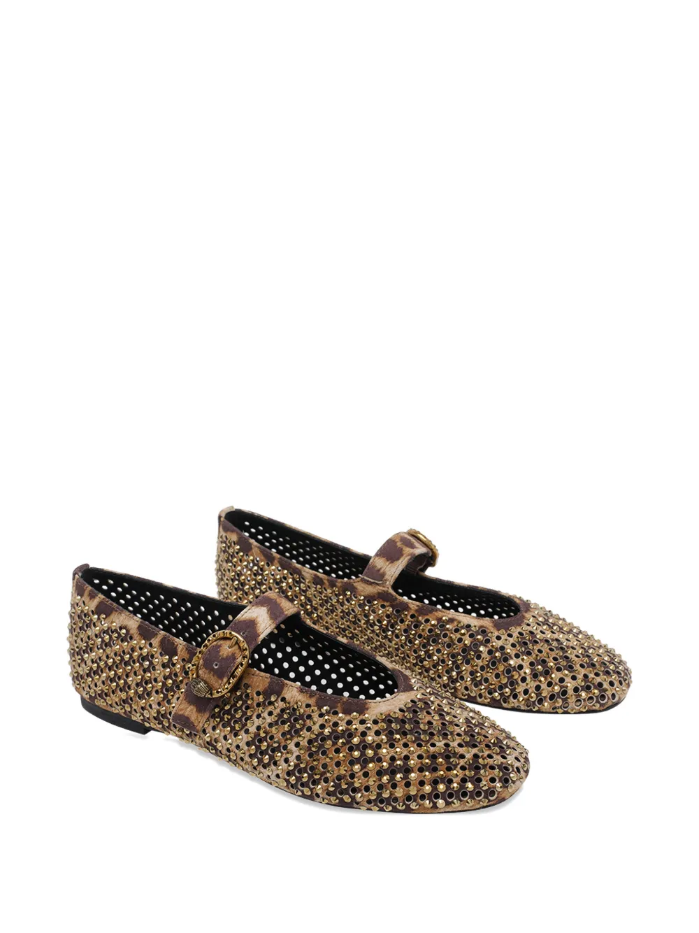 Kurt Geiger London Mayfair animalier-print ballet flats Beige