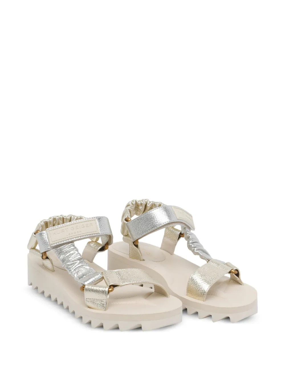 Kurt Geiger London Orion metallic leather sandals Goud