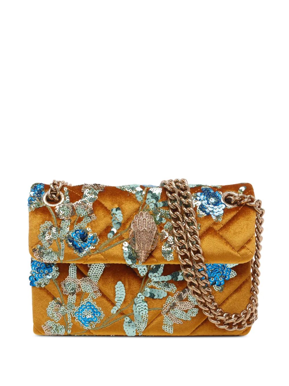 Kurt Geiger London sequin-embellished quilted shoulder bag - Giallo
