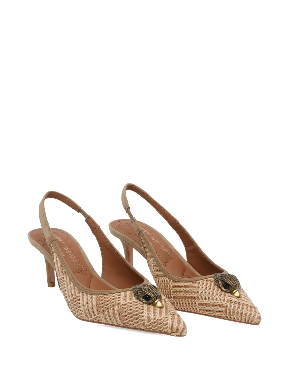 Kurt Geiger London Belgravia eagle-plaque slingback pumps Beige