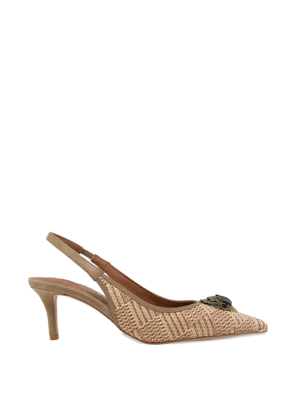 Kurt Geiger London Belgravia eagle-plaque slingback pumps Beige