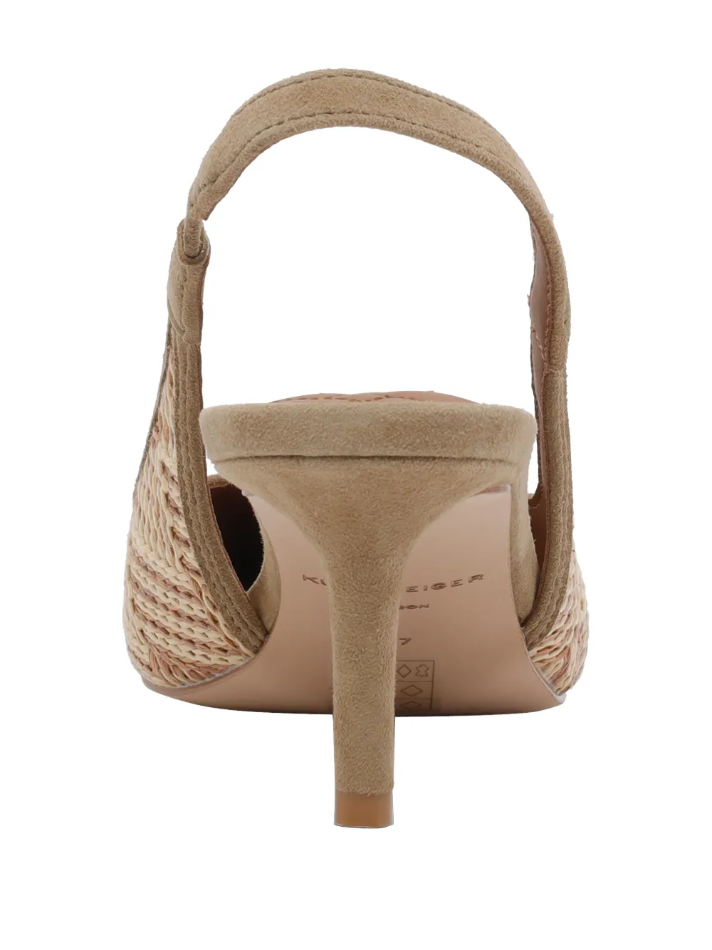 Kurt Geiger London Belgravia eagle-plaque slingback pumps Beige