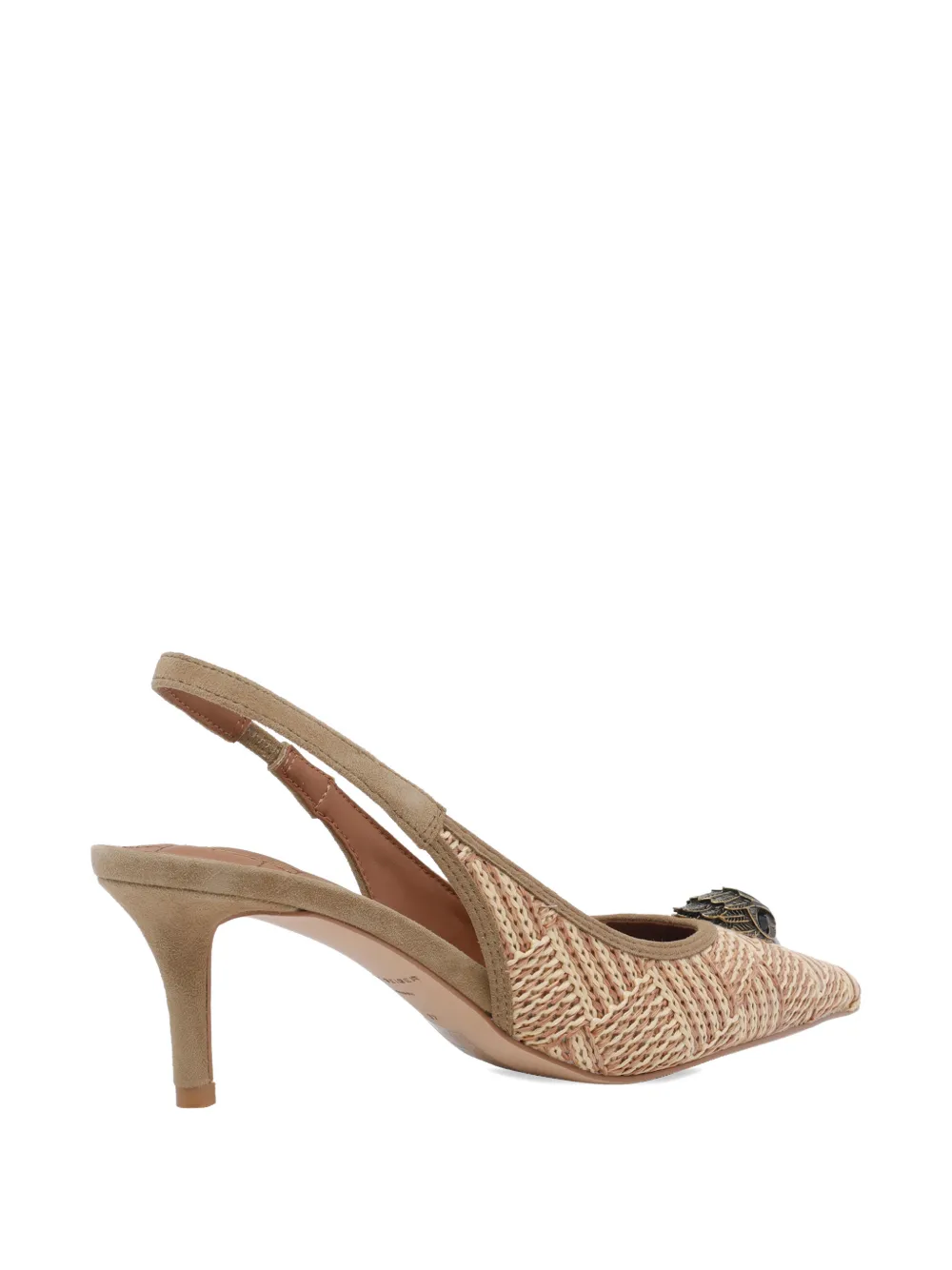 Kurt Geiger London Belgravia eagle-plaque slingback pumps Beige