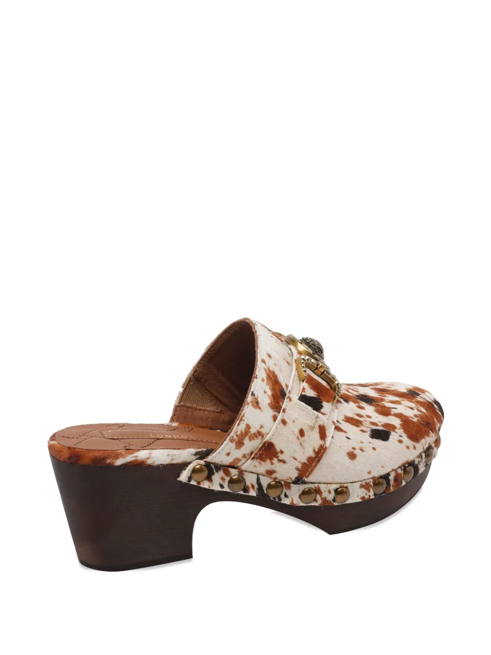 Kurt Geiger London Mansion cow-print clogs Wit