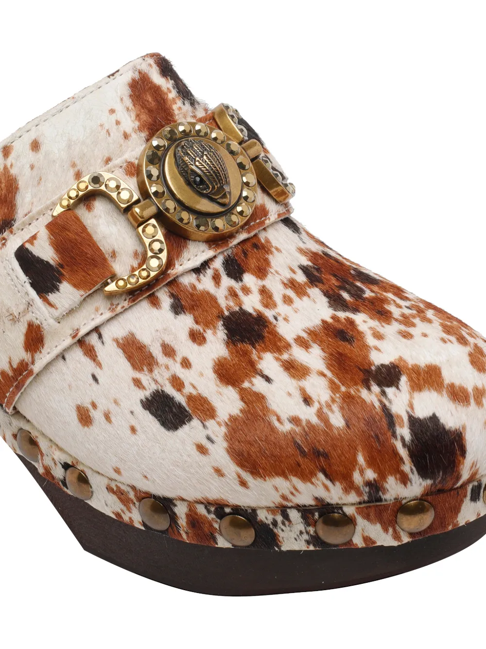 Kurt Geiger London Mansion cow-print clogs Wit