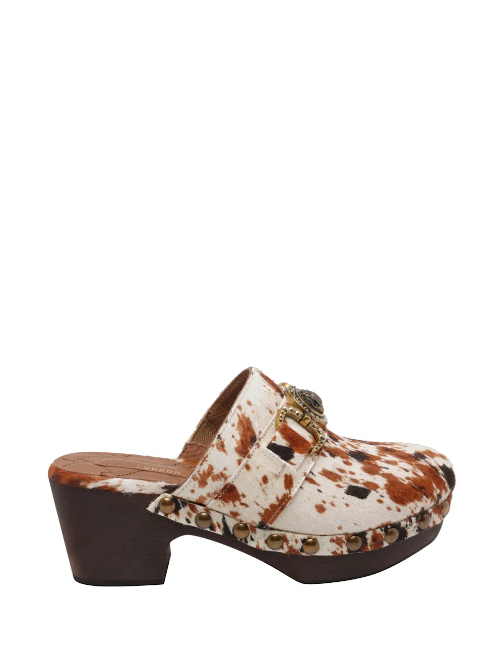 Kurt Geiger London Mansion cow-print clogs Wit
