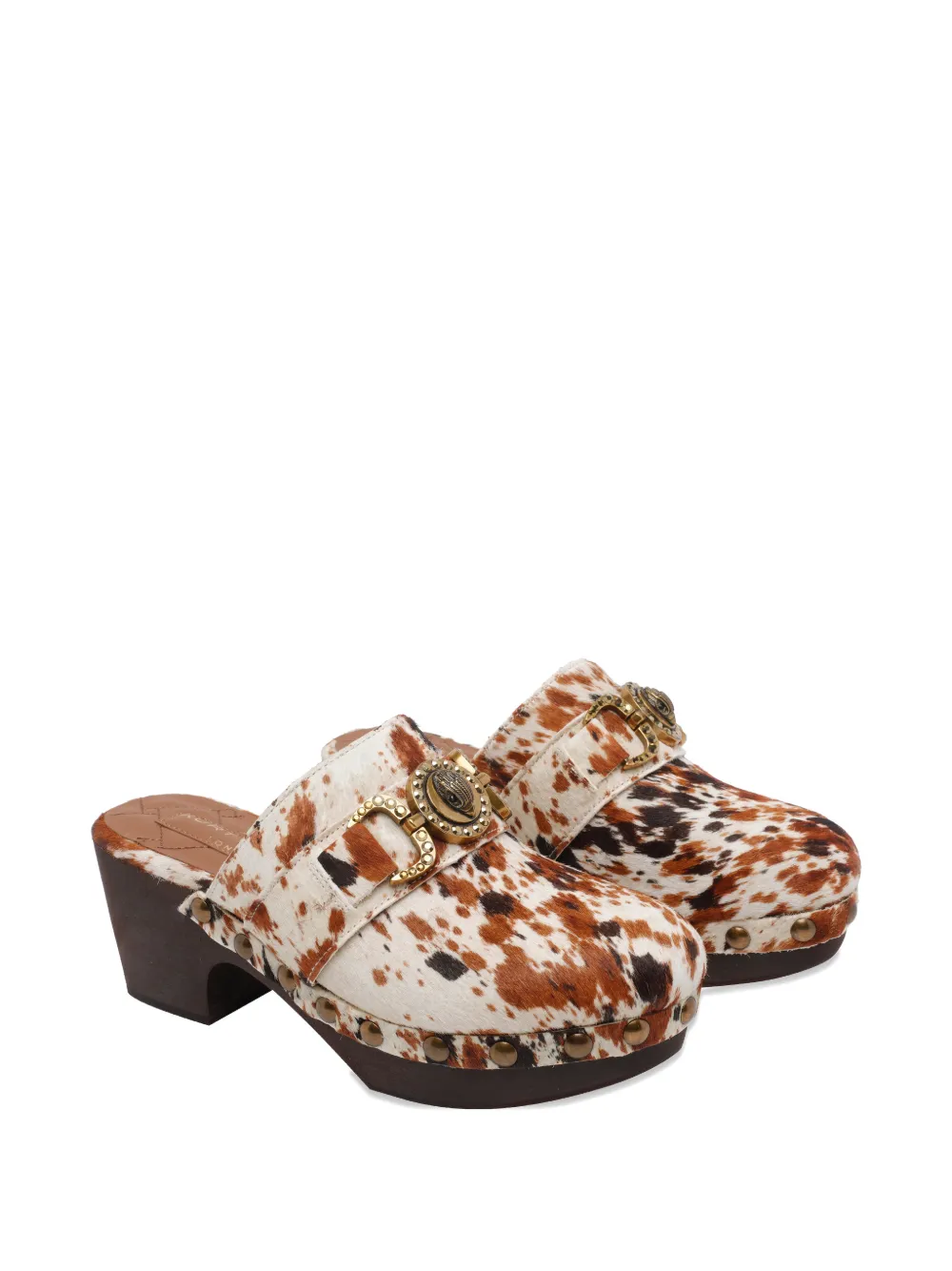 Kurt Geiger London Mansion cow-print clogs Wit