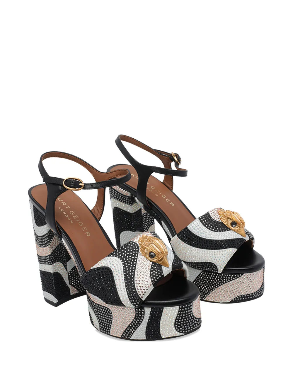 Kurt Geiger London Kensington strass-embellished platform sandals Zwart