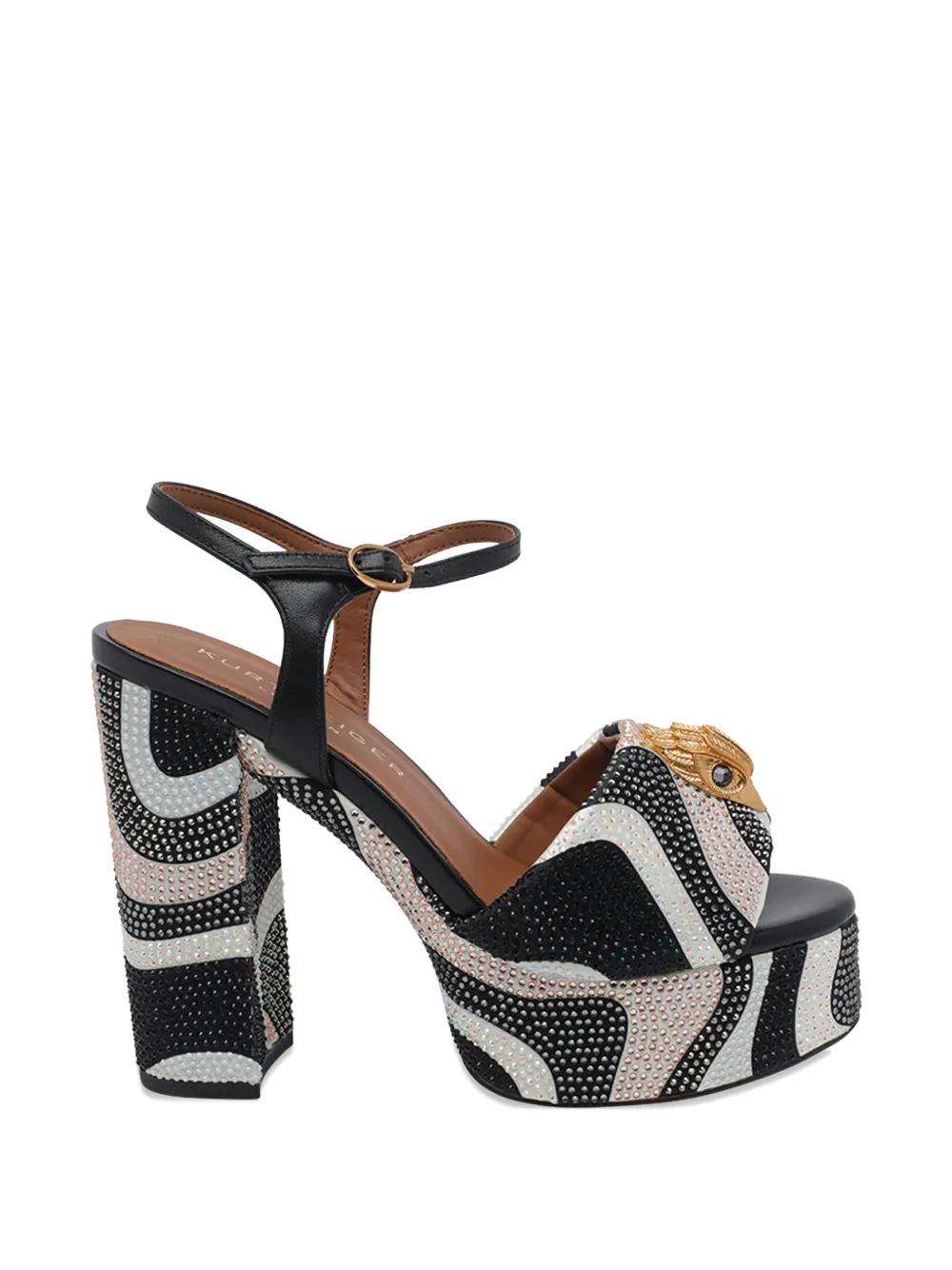 Kurt Geiger Kensington Strass-embellished Platform Sandals In Black