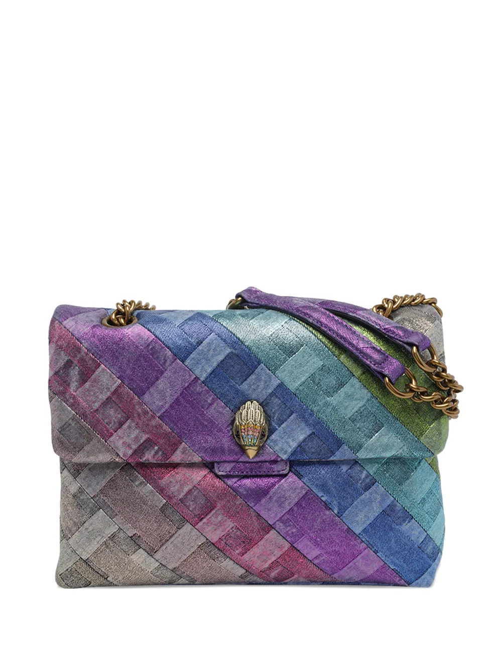 Kurt Geiger London Kensington woven-denim shoulder bag - Viola