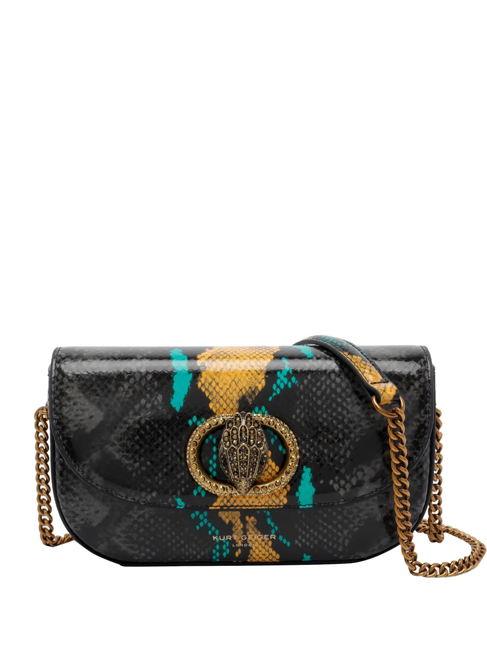 Kurt Geiger London snakeskin-effect clutch bag - Nero