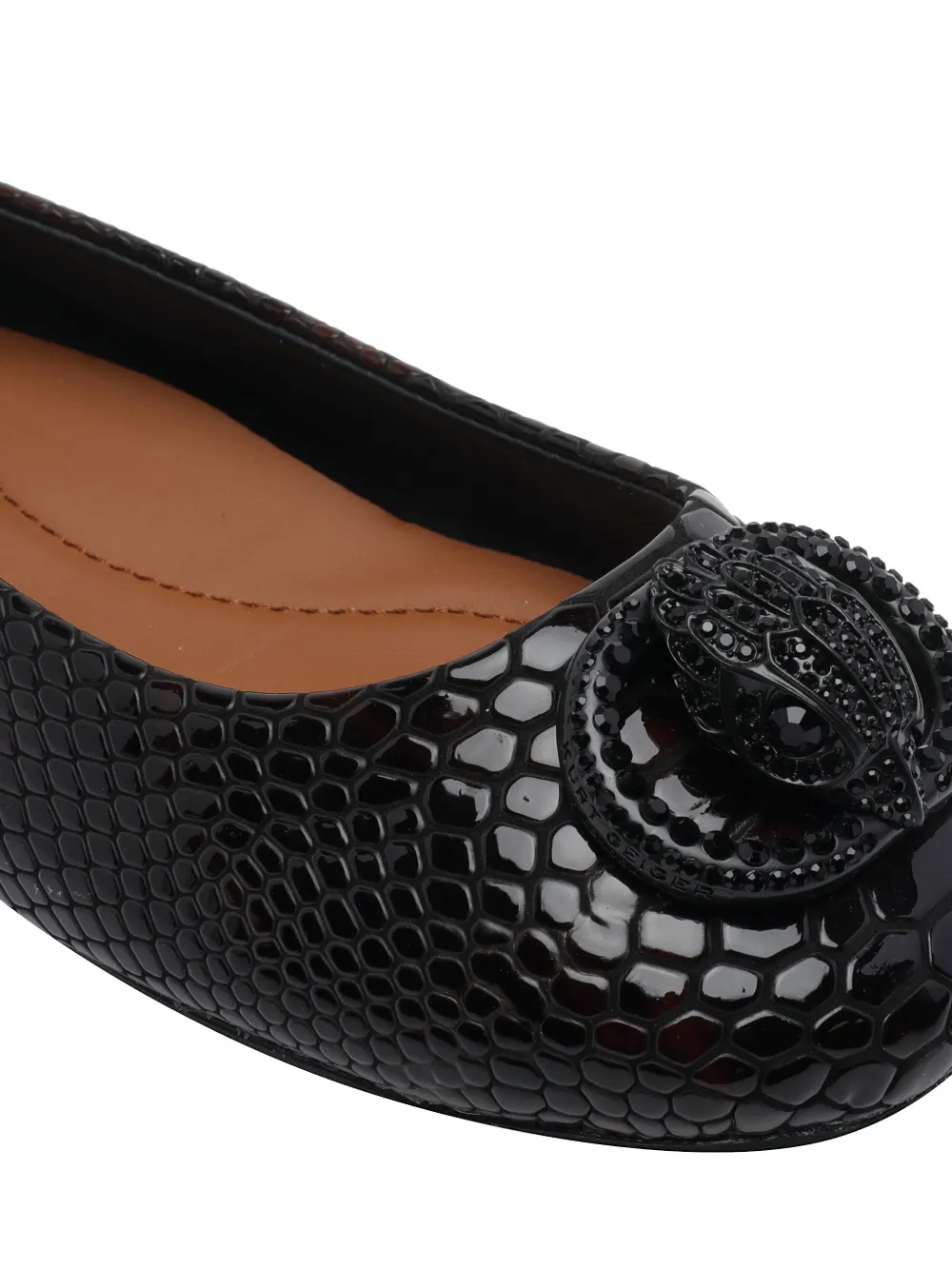 Kurt Geiger London Chelsea snakeskin-effect ballet flats Zwart