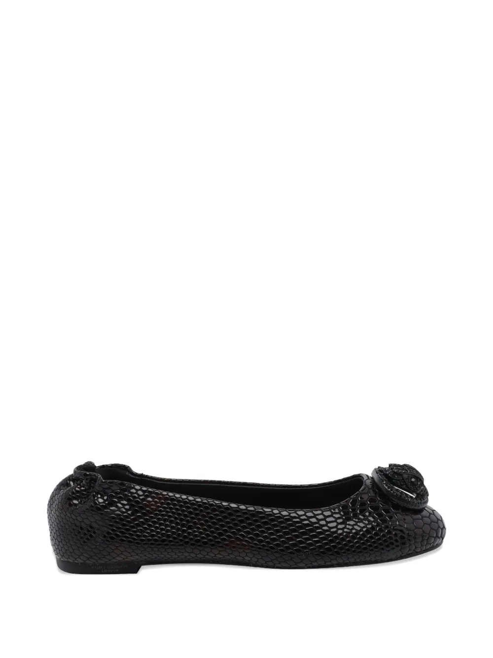 Kurt Geiger London Chelsea snakeskin-effect ballet flats - Nero