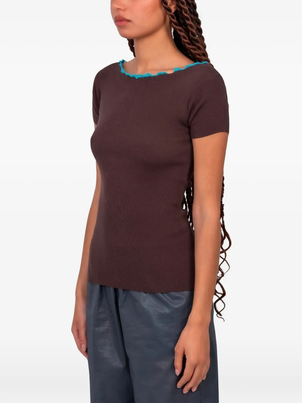 Paloma Wool Sonbou ribgebreide top Bruin