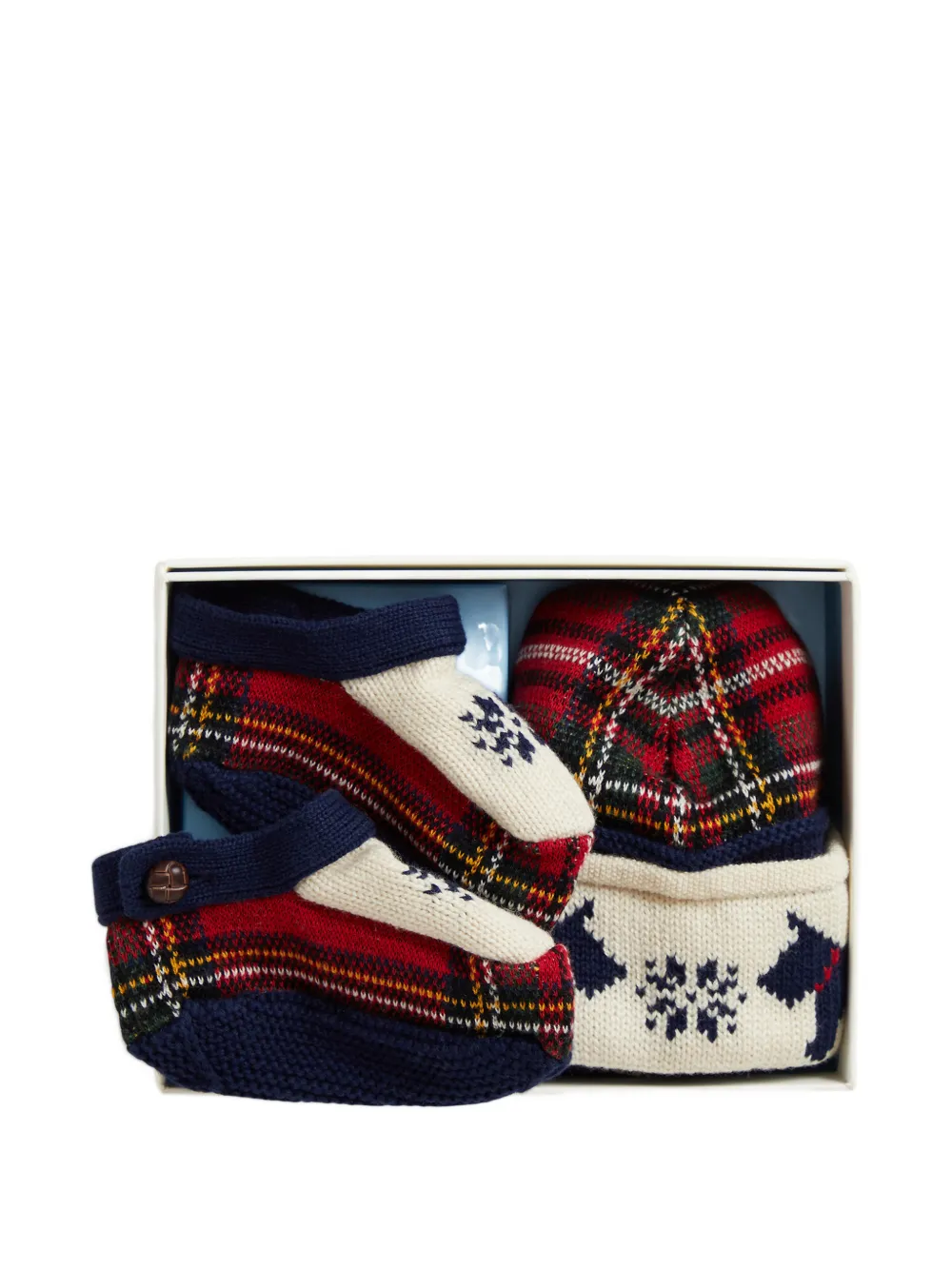 POLO RALPH LAUREN KIDS holiday hat boots set Rood