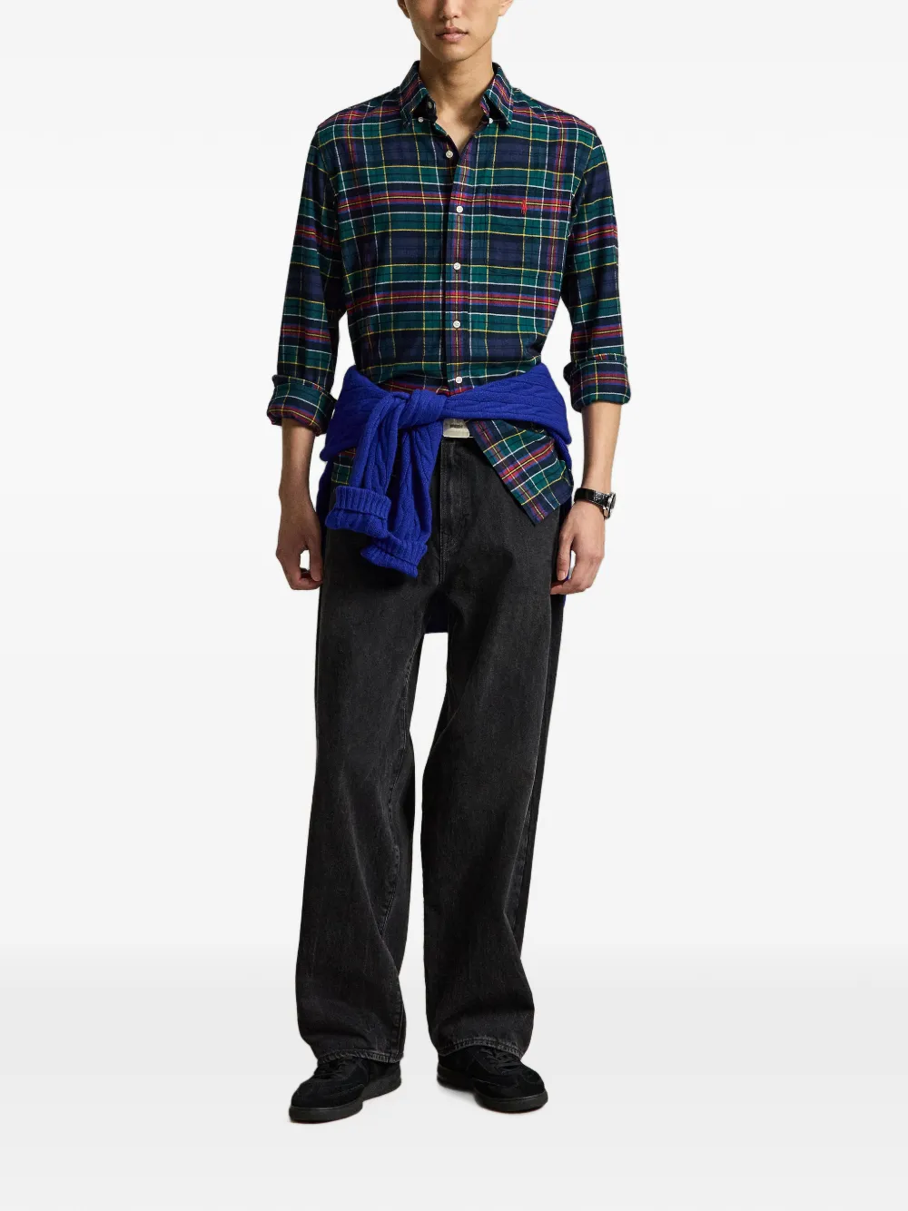 Polo Ralph Lauren Custom Fit geruit twill overhemd Groen