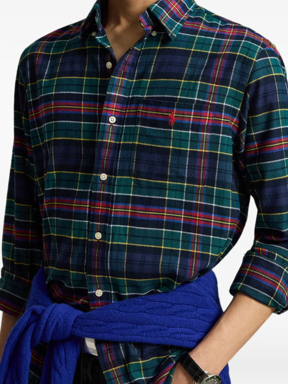 Polo Ralph Lauren Custom Fit geruit twill overhemd Groen
