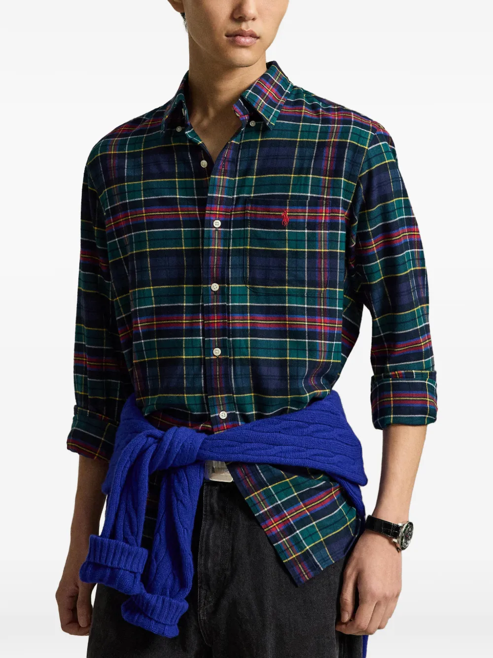 Polo Ralph Lauren Custom Fit geruit twill overhemd Groen