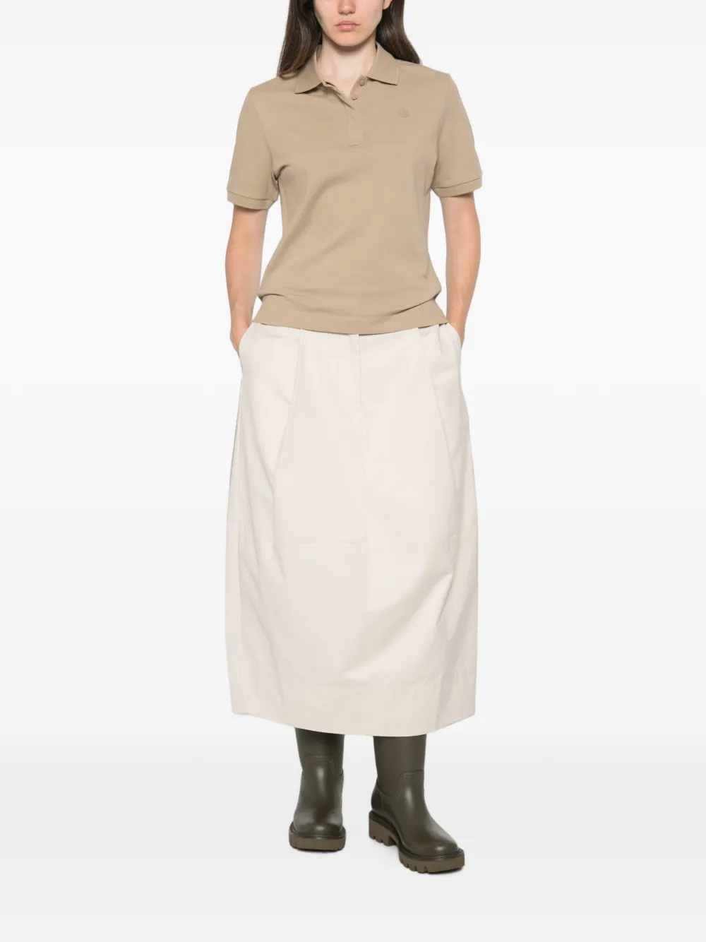 Moncler Polotop met logopatch Beige