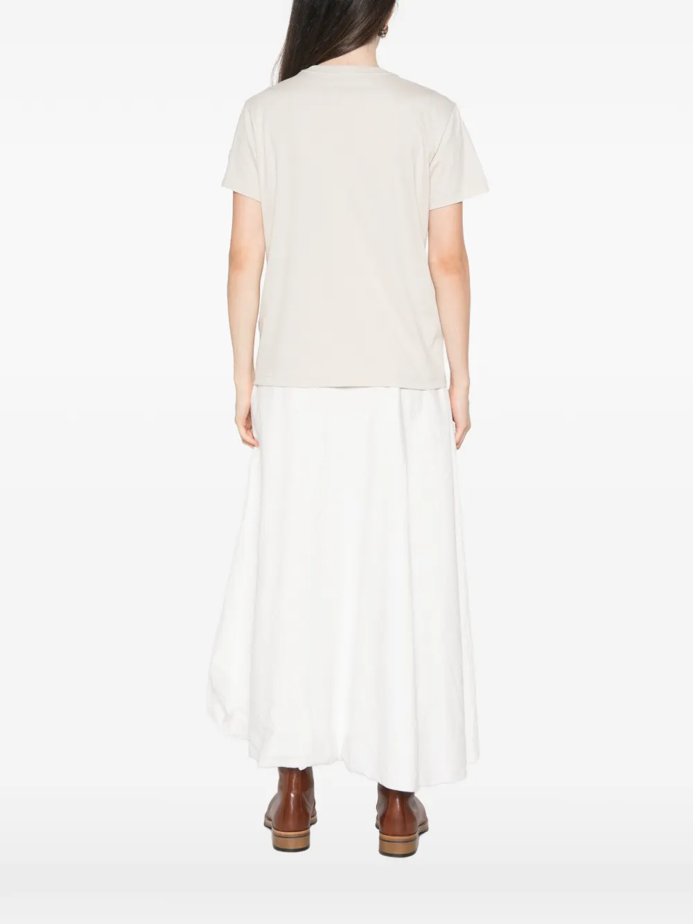 Moncler T-shirt met ronde hals Beige